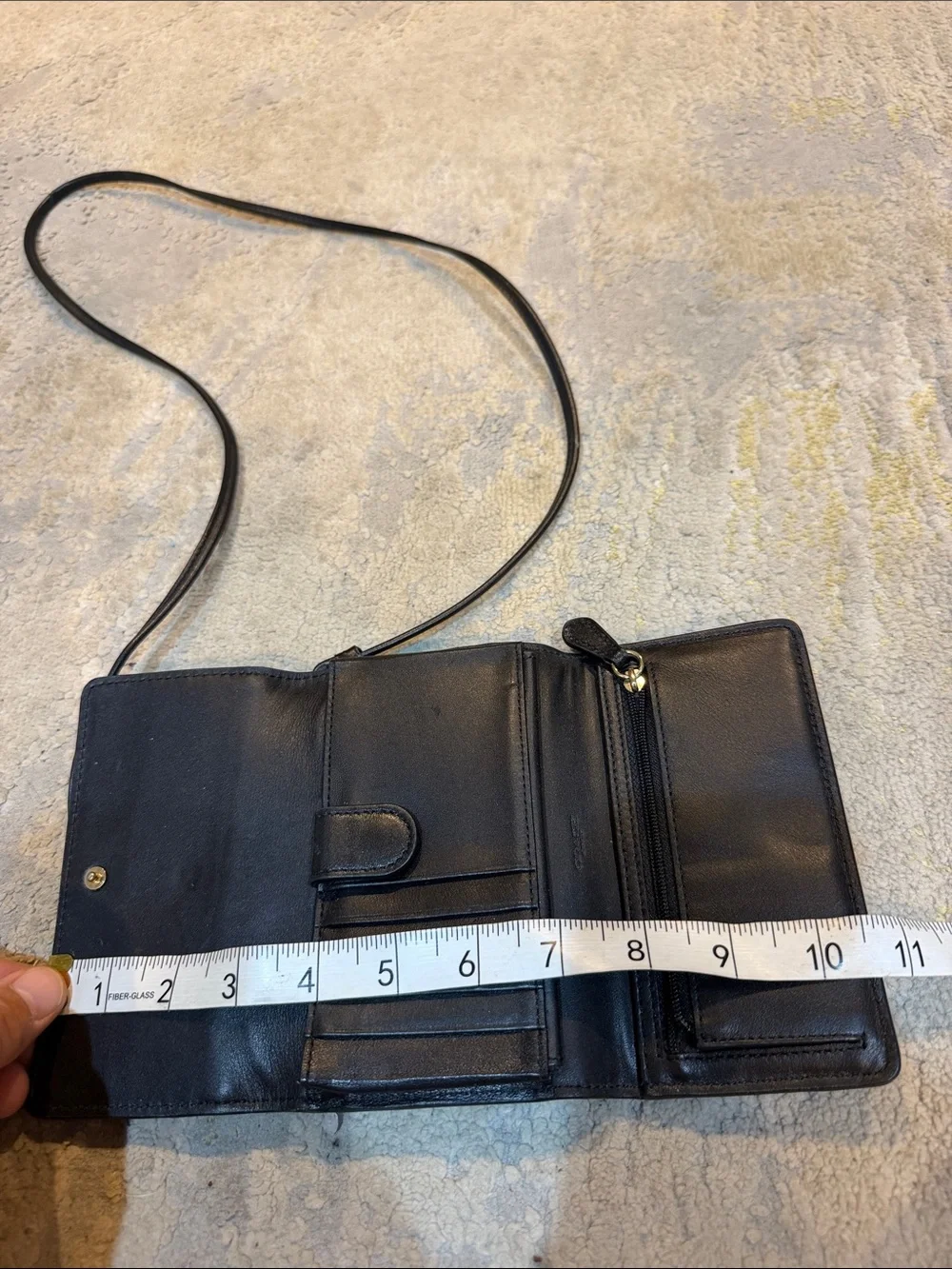 Vintage Coach Crossbody Mini Black Bag / wallet in great shape black and gold
